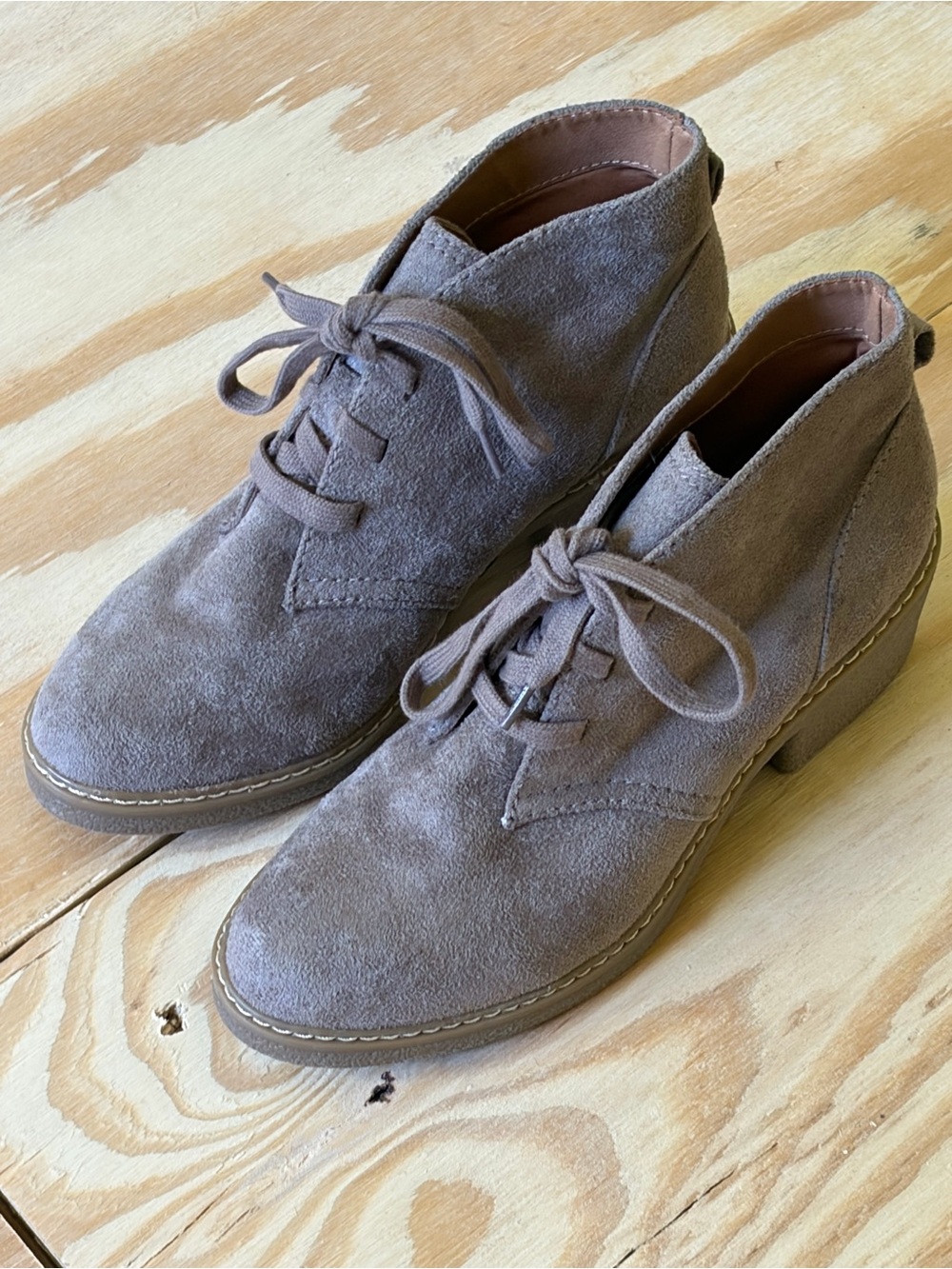 Target Taupe Suede Lace-Up Ankle Boots
